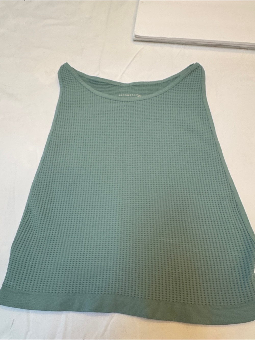 Free People Mint Green Waffle Knit crop Tank